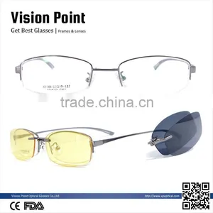 Metal Half Rim Best Selling Magnetic Clip On Polarized Most Popular Men Sunglasses Use Night Vision thumbnail-1