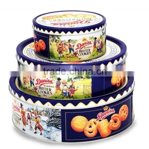 Custom Food-grade Round Biscuit Tin Box Set Biscuit Tin Wholesale thumbnail-1