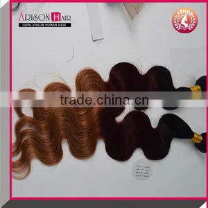 New Brazilian Hair Bundles Two Tone Ombre Colored Hair Weave Bundles Purple Ombre Weave thumbnail-3