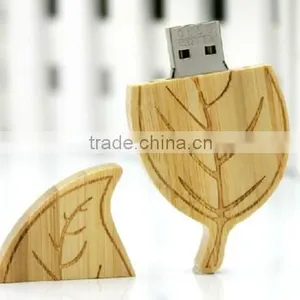 Wholesale 8gb Wooden Leaf Usb 2.0 Flash Thumb Drive thumbnail-1