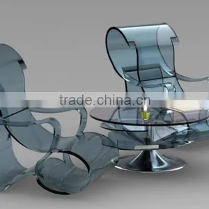 Fashionable Acrylic Outdoor Furniture of Lounge Chair and Table Set thumbnail-1