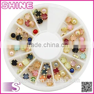 New Stones 3mm 4mm 5mm 6mm Metal Golden Edging Flatback Round Hot Fix Rhinestones thumbnail-1