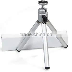Mini Tripod Stand Silver Adjustable For Camera Phone Video Projector Floor Stand Foot Lightweight thumbnail-1