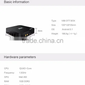 Vensmile V88 Ott tv Box RK3229 Quad Core Android 5.1 OS Cheapest 4K Android tv Box 1GB/8GB Vensmile New Product thumbnail-3