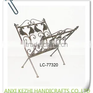 LC-88066RV China Wholesale Vintage Wrought Iron Metal Used Magazine Racks thumbnail-4