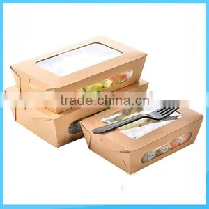 Medium Kraft Salad Paper Box With Clear Window thumbnail-4