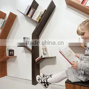 New Design Style Wood Decorate Bookcase /tree Style Bookshelf thumbnail-3
