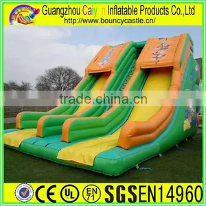 2 Lane Inflatable Plastic Dry Slide For Amusement thumbnail-1