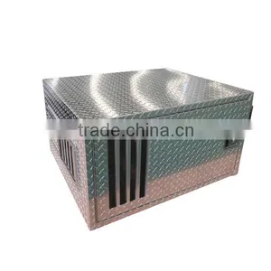 Single Compartment Diamond Plate Dog Box for Cars thumbnail-1