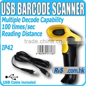 New Laser USB Reader Bar Code POS Handheld 100 Times/sec Cable Barcode Scanner thumbnail-1