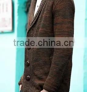 2015 Winter Lapels Cultivate One's Morality Men Sweater Knit Cardigan for Custom Wholesale Sweaters thumbnail-4