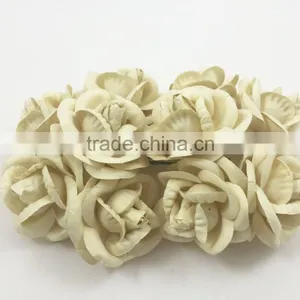 Pale Yellow Cream, Large Handmade Mulberry Paper Flower, Wedding Party, Scrap-booking Crafts thumbnail-2
