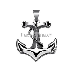Vintage Punk Style Jewelry JCN0324 Stainless Steel Anchor Necklace Pendant thumbnail-2