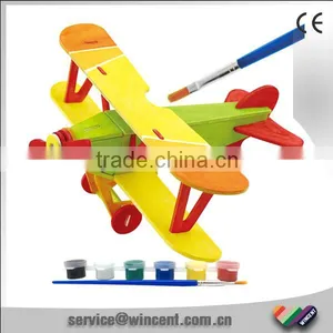 Primary School Educational Toy DIY Wood 3D Puzzle Plane thumbnail-1