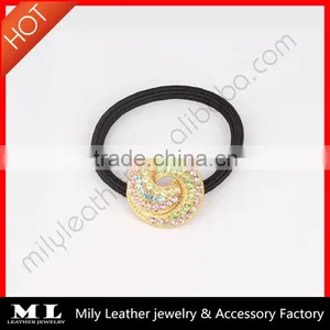 Rhinestone Crystal Hair Scrunchie ,Elastic Ponytail Holder Wholesale MY-014 thumbnail-1