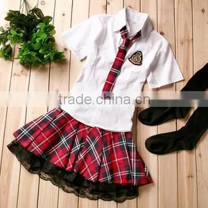 2015 New Fashion School Girl Sex Blouse Skirt Dress thumbnail-4