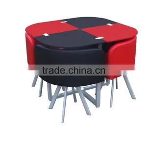 Space Saving Modern Dining Table With 4 Chairs thumbnail-5