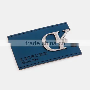 Fashion Metal LogoJeans Leather Patch Embossed PU Patch thumbnail-3