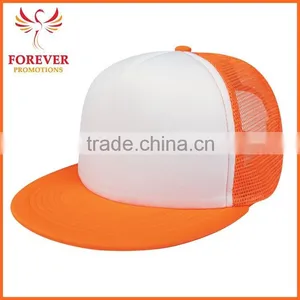2015 Promotional Snapback Trucker Bag Mesh Crown Pink With White Trucker Cap thumbnail-4