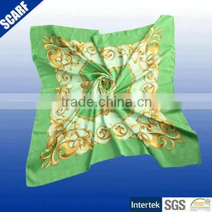 Personalized 100% Silk Satin Square Scarves Printed Foulard thumbnail-1