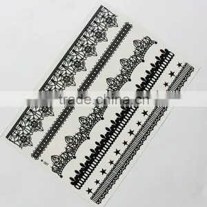 Martial Arts Fans Black Water Transfer Temporary Bridal Lace White Sexy Durable Tattoo Sticker thumbnail-3