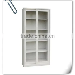 KFY-CB-15 Glass Sliding 2 Doors Metal Cupboard thumbnail-1
