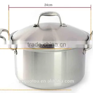 New Designs Stainless Steel Stockpot With Red Handle High Quality thumbnail-2