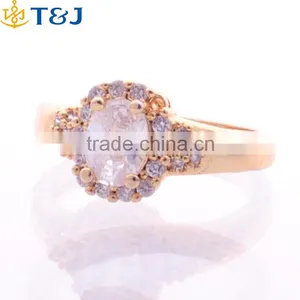 Wholesale Jewelry Gold Designs Women Ring Fashion Diamond Zinc Engagement Rings thumbnail-4