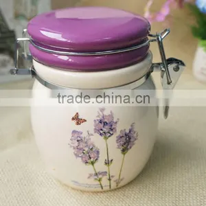 Factory Direct Floral Decal Ceramic Storage Jar thumbnail-1