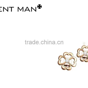 High Quality Italy Earring ,2015 Wholesale Women Gold Flower Earring,rose Gold Round Circle Shaped From Coolman thumbnail-2