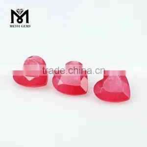 Wholesale Good Quality 6x6MM Heart Cut Natural Red Jade Gemstone thumbnail-2