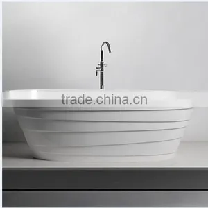New Design Five Star Hotel Favorite Artificial Stone Cheap Freestanding Bathtub,acrylic Solid Surface Bathtub thumbnail-1