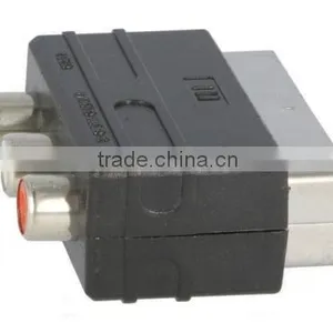 2016 Universal SCART Plug Male to 3 RCA Female A/V Adaptor Converter for TV DVD VCRs Style IN thumbnail-2