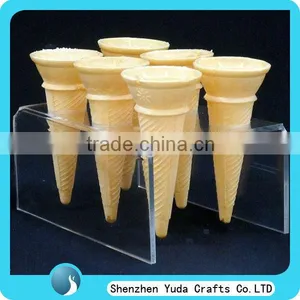 Transparent U Shape 6 Cone Acrylic Ice Cream Display Holder Bending Clear Acrylic Ice Cream Stand thumbnail-1