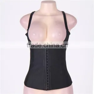 High Quality Ready Stock 4 Colors Full Size 4 Steel Boned Latex Corset Waist Trainer Vest thumbnail-5