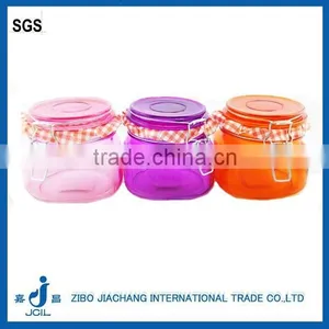 500ml Clear Airtight Empty Glass Honey Jar With Metal Clamp Lid CK09E thumbnail-1