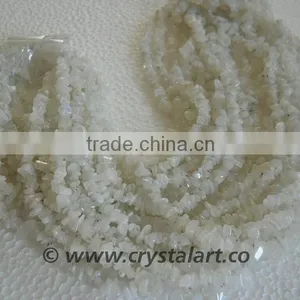 White Rainbow Moonstone Chips 36 Inches Strings thumbnail-1