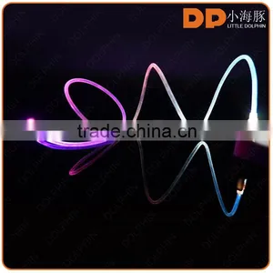 New Premium Color Changing 2.0 Gold Plated Sync Data Cable Glowing LED Charger Charging Cable for Android thumbnail-5