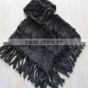 Factory Price Knitted Mink Fur Cape for Women /wholesale and Retail thumbnail-1