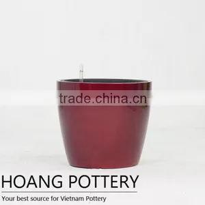 Round Fiberglass Flower Pot - Quality Planter Outdoor and Indoor Decor thumbnail-2