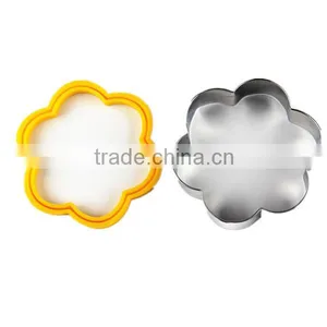 Flower Shape Stainless Steel Silicone Cookie Cutter Cookie Stamp thumbnail-2