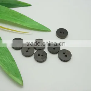 Flat Black 2 Holes High Quality Wood Buttons for Shirt, Coat, Sweater thumbnail-1