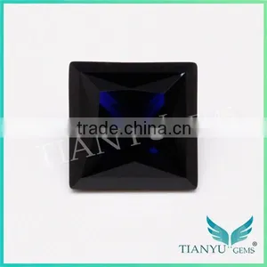 High Temperature Resistant 10x10mm Deep Blue Copper Color 114# Square Step Cut Synthetic Gemstone Spinel thumbnail-1