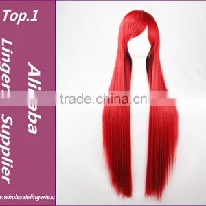 Hot Sale 100cm Long Straight White/pink/red Ladies Synthetic Hair Wig,heat Fibre Anime Cosplay Wig Peruca thumbnail-1