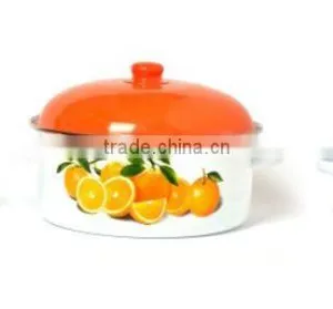High Quality 16/18/20/22/24cm Straight Colorful Polka Dots Enamel Casserole With Glass Lid thumbnail-4