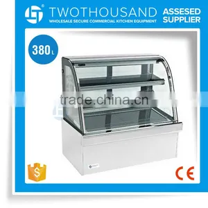 2-8 'C 380L 3 Shelves CE Certified for Large Luxury Glass Cake Display Cabinet thumbnail-1