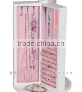 Wooden Standing Mirror Jewelry Armoire thumbnail-1