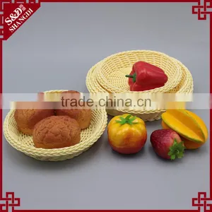 Set of 5 Design Eco-friendly Plastic Wicker Woven Fruit Bread Basket Mini Baskets Wholesale thumbnail-5