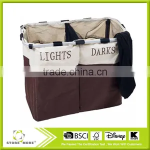 Lavish Home Foldable Double Laundry Hamper thumbnail-1