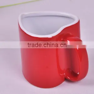 250ml Red Heart Ceramic Mug With Handle Red Coffee Mug Red Drinking Mug thumbnail-3